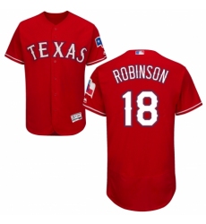 Men's Majestic Texas Rangers #18 Drew Robinson Royal Blue Alternate Flex Base Authentic Collection MLB Jersey