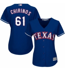 Women's Majestic Texas Rangers #61 Robinson Chirinos Replica Royal Blue Alternate 2 Cool Base MLB Jersey