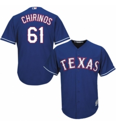 Youth Majestic Texas Rangers #61 Robinson Chirinos Authentic Royal Blue Alternate 2 Cool Base MLB Jersey