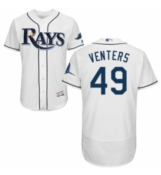 Men's Majestic Tampa Bay Rays #49 Jonny Venters Home White Home Flex Base Authentic Collection MLB Jersey