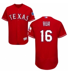 Men's Majestic Texas Rangers #16 Ryan Rua Red Alternate Flex Base Authentic Collection MLB Jersey