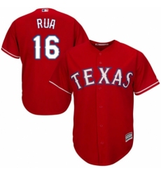 Youth Majestic Texas Rangers #16 Ryan Rua Authentic Red Alternate Cool Base MLB Jersey
