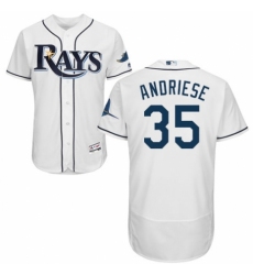Men's Majestic Tampa Bay Rays #35 Matt Andriese Home White Home Flex Base Authentic Collection MLB Jersey