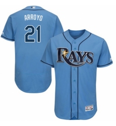 Men's Majestic Tampa Bay Rays #21 Christian Arroyo Columbia Alternate Flex Base Authentic Collection MLB Jersey