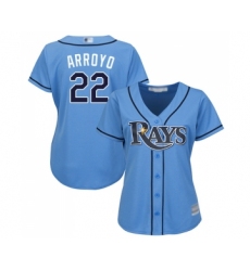 Women's Tampa Bay Rays #22 Christian Arroyo Replica Light Blue Alternate 2 Cool Base Baseball Jersey