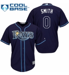 Men's Majestic Tampa Bay Rays #0 Mallex Smith Replica Navy Blue Alternate Cool Base MLB Jersey