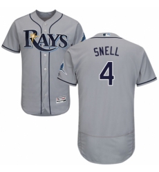 Men's Majestic Tampa Bay Rays #4 Blake Snell Grey Road Flex Base Authentic Collection MLB Jersey