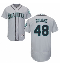 Men's Majestic Seattle Mariners #48 Alex Colome Grey Road Flex Base Authentic Collection MLB Jersey