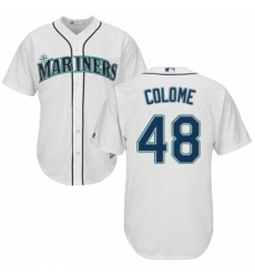 Youth Majestic Seattle Mariners #48 Alex Colome Authentic White Home Cool Base MLB Jersey