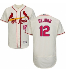 Men's Majestic St. Louis Cardinals #12 Paul DeJong Cream Alternate Flex Base Authentic Collection MLB Jersey