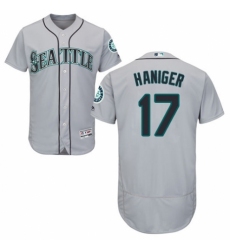 Men's Majestic Seattle Mariners #17 Mitch Haniger Grey Road Flex Base Authentic Collection MLB Jersey
