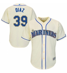 Men's Majestic Seattle Mariners #39 Edwin Diaz Replica Cream Alternate Cool Base MLB Jersey