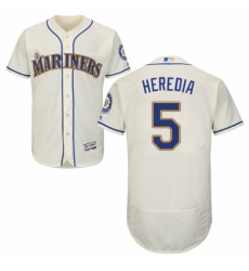Men's Majestic Seattle Mariners #5 Guillermo Heredia Cream Alternate Flex Base Authentic Collection MLB Jersey
