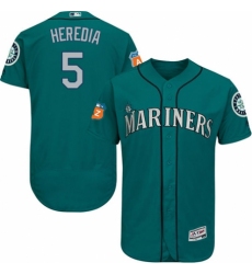 Men's Majestic Seattle Mariners #5 Guillermo Heredia Teal Green Alternate Flex Base Authentic Collection MLB Jersey