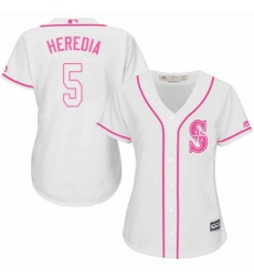Women's Majestic Seattle Mariners #5 Guillermo Heredia Authentic White Fashion Cool Base MLB Jersey