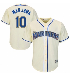 Youth Majestic Seattle Mariners #10 Mike Marjama Authentic Cream Alternate Cool Base MLB Jersey