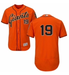 Men's Majestic San Francisco Giants #19 Alen Hanson Orange Alternate Flex Base Authentic Collection MLB Jersey
