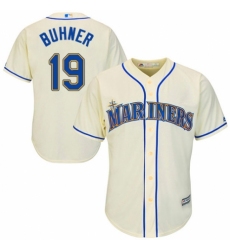 Men's Majestic Seattle Mariners #19 Jay Buhner Replica Cream Alternate Cool Base MLB Jersey