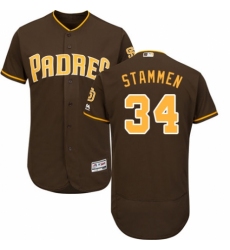 Men's Majestic San Diego Padres #34 Craig Stammen Brown Alternate Flex Base Authentic Collection MLB Jersey