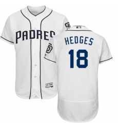 Men's Majestic San Diego Padres #18 Austin Hedges White Home Flex Base Authentic Collection MLB Jersey