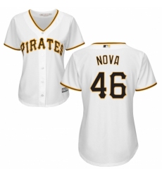 Women's Majestic Pittsburgh Pirates #46 Ivan Nova Authentic White Home Cool Base MLB Jersey