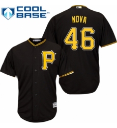 Youth Majestic Pittsburgh Pirates #46 Ivan Nova Authentic Black Alternate Cool Base MLB Jersey