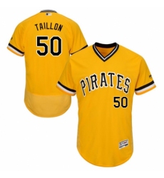 Men's Majestic Pittsburgh Pirates #50 Jameson Taillon Gold Alternate Flex Base Authentic Collection MLB Jersey