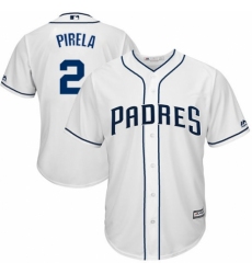Youth Majestic San Diego Padres #2 Jose Pirela Authentic White Home Cool Base MLB Jersey