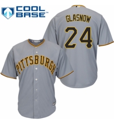 Men's Majestic Pittsburgh Pirates #24 Tyler Glasnow Replica Grey Road Cool Base MLB Jersey