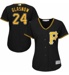 Women's Majestic Pittsburgh Pirates #24 Tyler Glasnow Replica Black Alternate Cool Base MLB Jersey