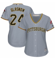 Women's Majestic Pittsburgh Pirates #24 Tyler Glasnow Replica Grey Road Cool Base MLB Jersey