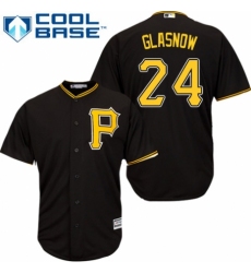 Youth Majestic Pittsburgh Pirates #24 Tyler Glasnow Replica Black Alternate Cool Base MLB Jersey
