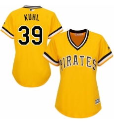 Women's Majestic Pittsburgh Pirates #39 Chad Kuhl Replica Gold Alternate Cool Base MLB Jersey