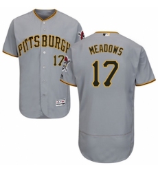 Men's Majestic Pittsburgh Pirates #17 Austin Meadows Grey Road Flex Base Authentic Collection MLB Jersey