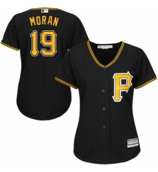 Women's Majestic Pittsburgh Pirates #19 Colin Moran Authentic Black Alternate Cool Base MLB Jersey