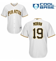 Youth Majestic Pittsburgh Pirates #19 Colin Moran Authentic White Home Cool Base MLB Jersey