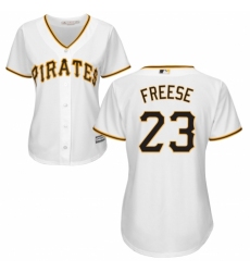 Women's Majestic Pittsburgh Pirates #23 David Freese Replica White Home Cool Base MLB Jersey