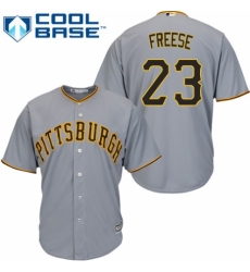Youth Majestic Pittsburgh Pirates #23 David Freese Authentic Grey Road Cool Base MLB Jersey