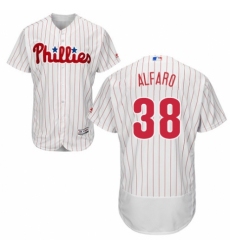 Men's Majestic Philadelphia Phillies #38 Jorge Alfaro White Home Flex Base Authentic Collection MLB Jersey