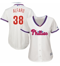Women's Majestic Philadelphia Phillies #38 Jorge Alfaro Authentic Cream Alternate Cool Base MLB Jersey