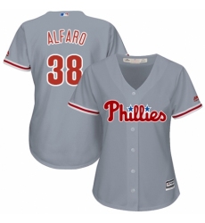 Women's Majestic Philadelphia Phillies #38 Jorge Alfaro Authentic Grey Road Cool Base MLB Jersey
