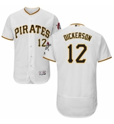 Men's Majestic Pittsburgh Pirates #12 Corey Dickerson White Home Flex Base Authentic Collection MLB Jersey