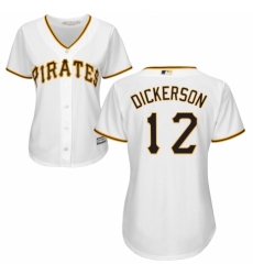 Women's Majestic Pittsburgh Pirates #12 Corey Dickerson Authentic White Home Cool Base MLB Jersey