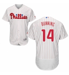 Men's Majestic Philadelphia Phillies #14 Jim Bunning White Home Flex Base Authentic Collection MLB Jersey