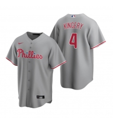 Men's Nike Philadelphia Phillies #4 Scott Kingery Gray Road Stitched Baseball Jersey