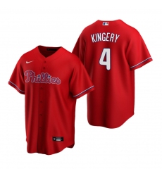 Men's Nike Philadelphia Phillies #4 Scott Kingery Red Alternate Stitched Baseball Jersey