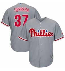Youth Majestic Philadelphia Phillies #37 Odubel Herrera Replica Grey Road Cool Base MLB Jersey