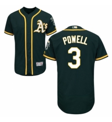 Men's Majestic Oakland Athletics #3 Boog Powell Green Alternate Flex Base Authentic Collection MLB Jersey