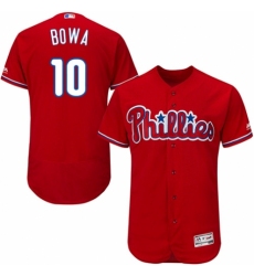 Men's Majestic Philadelphia Phillies #10 Larry Bowa Red Alternate Flex Base Authentic Collection MLB Jersey