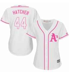 Women's Majestic Oakland Athletics #44 Chris Hatcher Authentic White Fashion Cool Base MLB Jersey